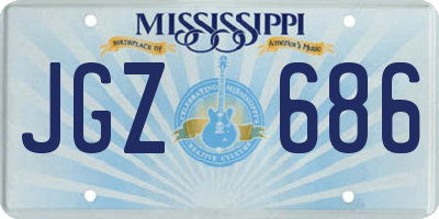 MS license plate JGZ686