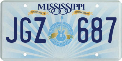 MS license plate JGZ687