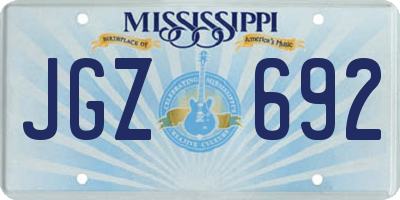 MS license plate JGZ692
