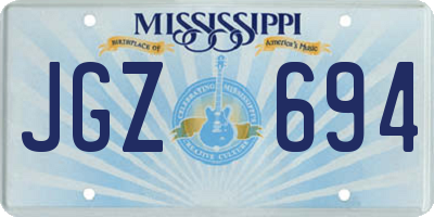 MS license plate JGZ694