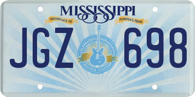 MS license plate JGZ698