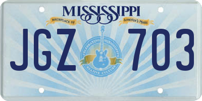 MS license plate JGZ703