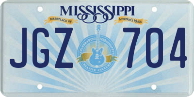 MS license plate JGZ704