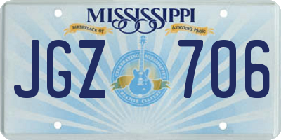 MS license plate JGZ706