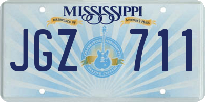MS license plate JGZ711