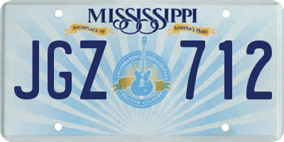 MS license plate JGZ712