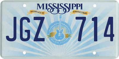 MS license plate JGZ714