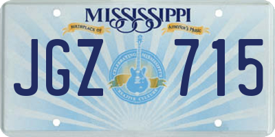 MS license plate JGZ715