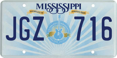 MS license plate JGZ716