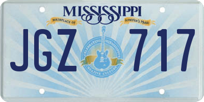 MS license plate JGZ717