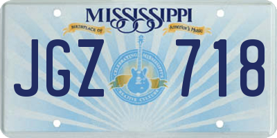 MS license plate JGZ718