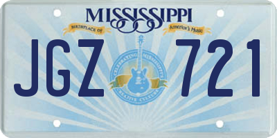 MS license plate JGZ721