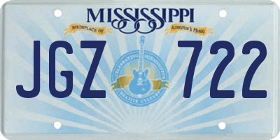 MS license plate JGZ722