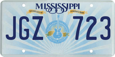 MS license plate JGZ723