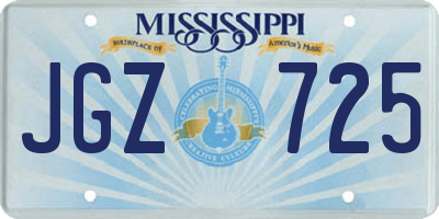 MS license plate JGZ725