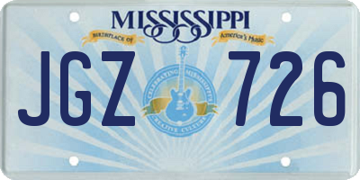 MS license plate JGZ726