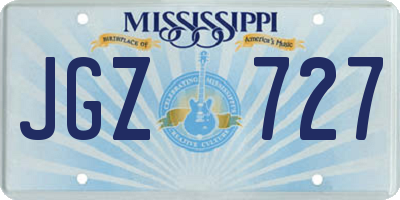 MS license plate JGZ727