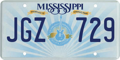 MS license plate JGZ729