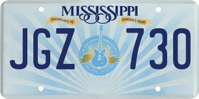 MS license plate JGZ730