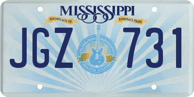 MS license plate JGZ731