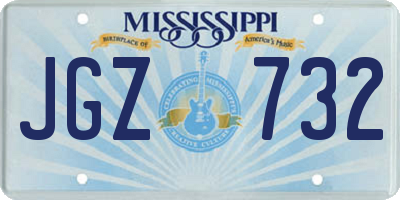MS license plate JGZ732