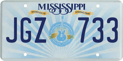 MS license plate JGZ733