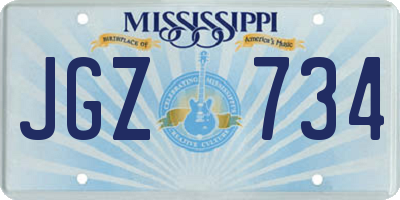 MS license plate JGZ734
