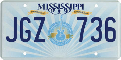 MS license plate JGZ736