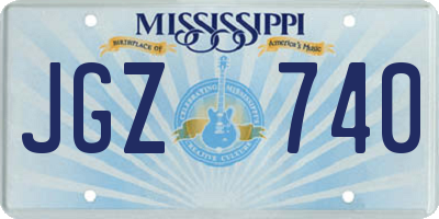 MS license plate JGZ740