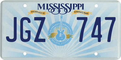 MS license plate JGZ747