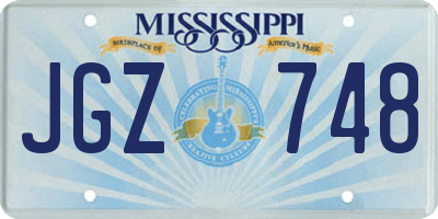 MS license plate JGZ748
