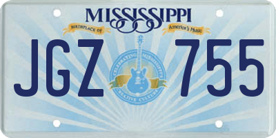 MS license plate JGZ755