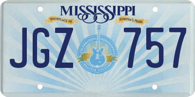 MS license plate JGZ757