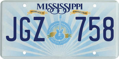 MS license plate JGZ758