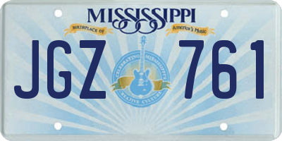 MS license plate JGZ761
