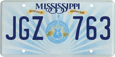 MS license plate JGZ763