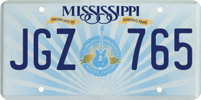MS license plate JGZ765