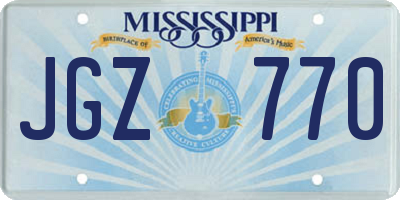 MS license plate JGZ770
