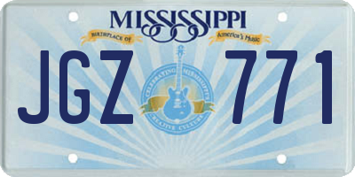 MS license plate JGZ771
