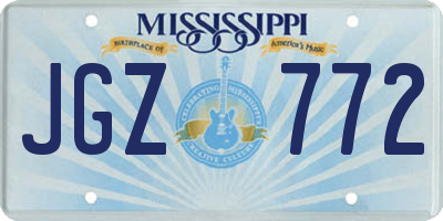 MS license plate JGZ772