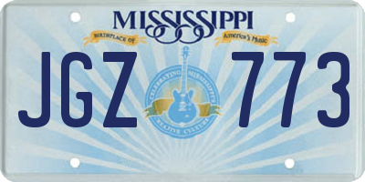 MS license plate JGZ773