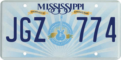 MS license plate JGZ774