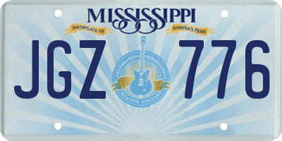 MS license plate JGZ776
