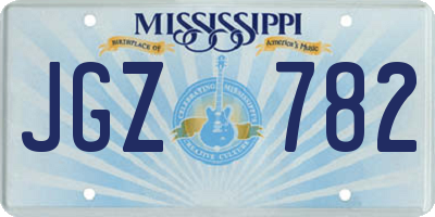 MS license plate JGZ782