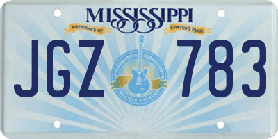 MS license plate JGZ783