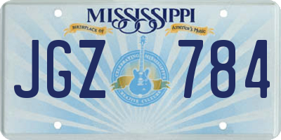 MS license plate JGZ784