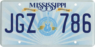 MS license plate JGZ786