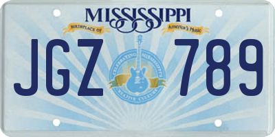 MS license plate JGZ789