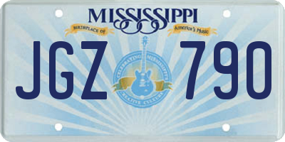 MS license plate JGZ790