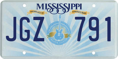 MS license plate JGZ791